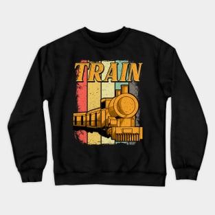 Vintage Train Lovers Gifts Retro Steam Train Novelty Gifts Crewneck Sweatshirt